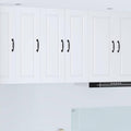 Meuble mural blanc 30 x 31 x 80 cm en bois composite avec portes fermees et trois etageres pour cuisine salon et salle a manger