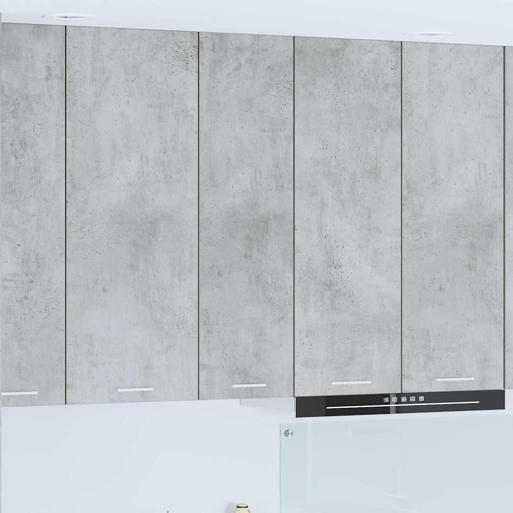 Placard mural gris beton 100 cm avec porte, meuble suspendu pour cuisine salle a manger ou cellier