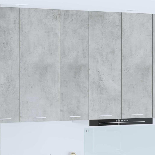 Placard mural gris beton 100 cm avec porte, meuble suspendu pour cuisine salle a manger ou cellier
