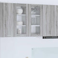 Armoire suspendue gris Sonoma 40 x 31 x 80 cm avec double porte et grand espace de stockage pour cuisine ou sejour