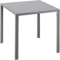 Petite table carree grise 75 cm pour repas de 2 a 4 personnes, ideale pour espace reduit