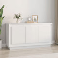 Petit buffet blanc 102 x 35 x 55 cm en bois composite pour optimiser le rangement interieur