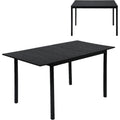 Table extensible style industriel de 120 a 160 cm avec structure metallique noire pour cuisine ou salon